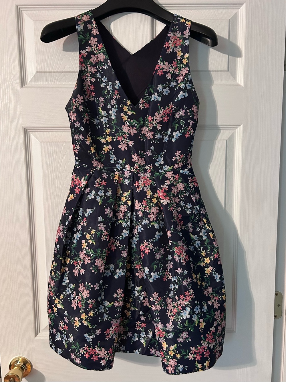 ERIN by Erin Fetherston Navy Floral V-Neck Fit & Flare Mini Dress